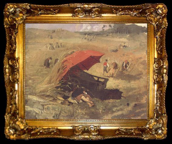 framed  Franz von Lenbach The Red Umbrella (nn02), ta009-2